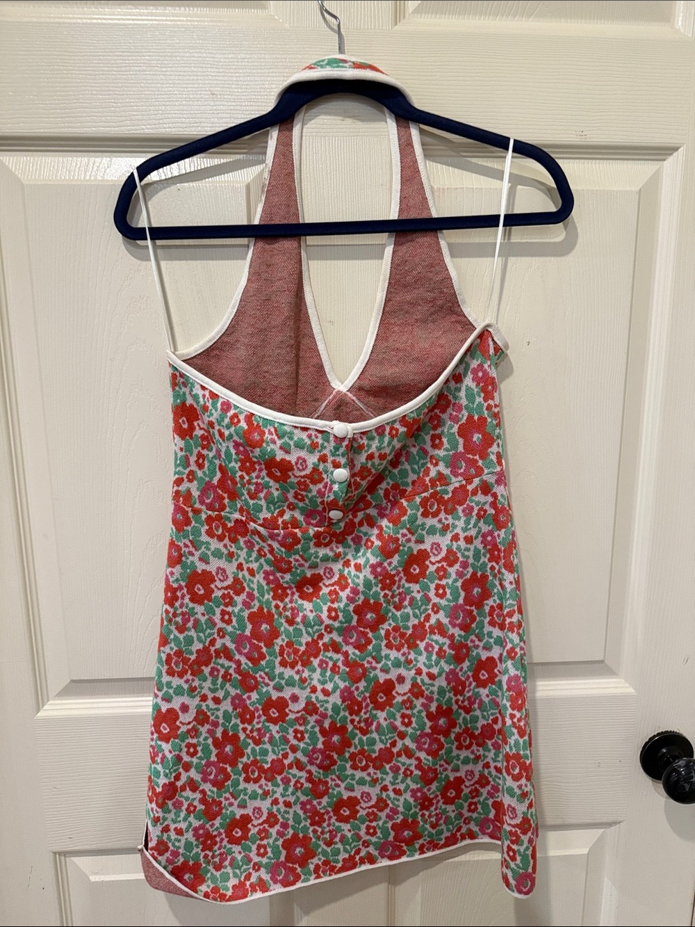 Zara floral knit halter mini dress, large - Picture 6 of 9